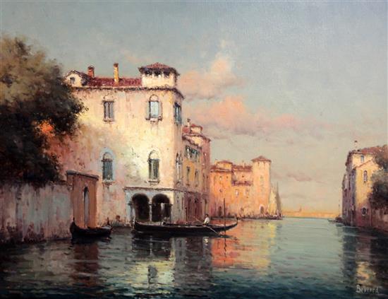 § Antoine Bouvard (French, 1870-1956) A Venetian backwater, 19.5 x 25.5in.